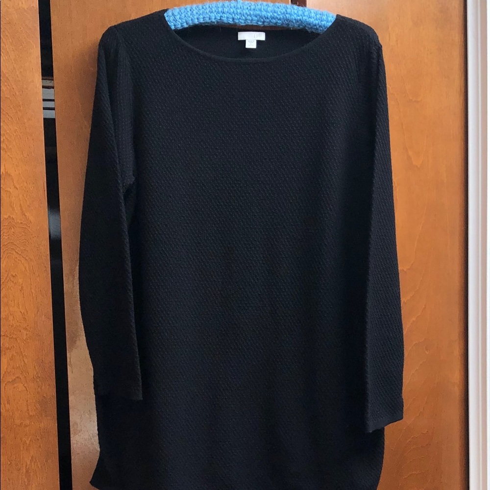 J. Jill textured black tunic sweater size petite L